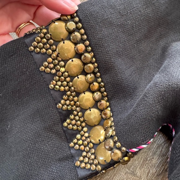 Etro Milano linen silk metallic bead crop blazer - Picture 4 of 15